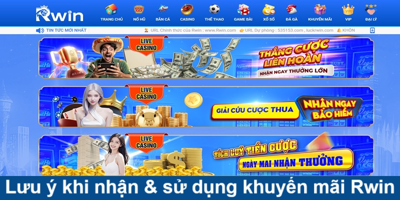 Sử dụng khuyến mãi Rwin cần lưu ý gì?